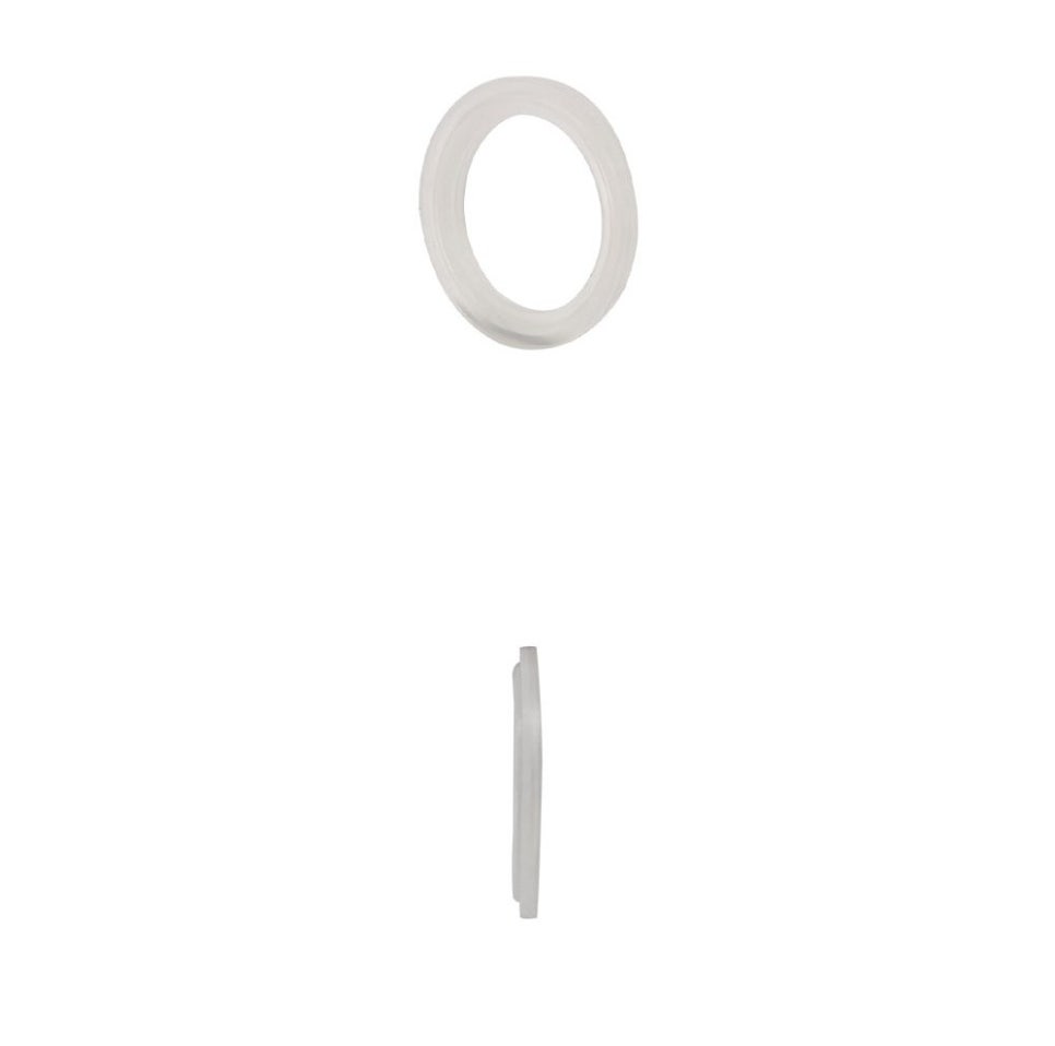 Silicone flanged gasket shown from above and in side profile