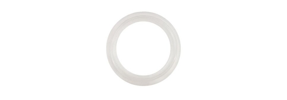 Translucent Silicone (VMQ) sanitary gasket for a Tri-Clamp connection