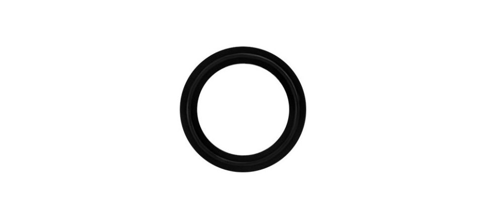 Black Viton (FKM) sanitary gasket for a Tri-Clamp connection