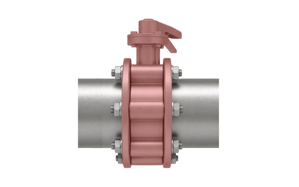 Lug type butterfly valve with bolts fastened directly into the tapped holes of the valve body