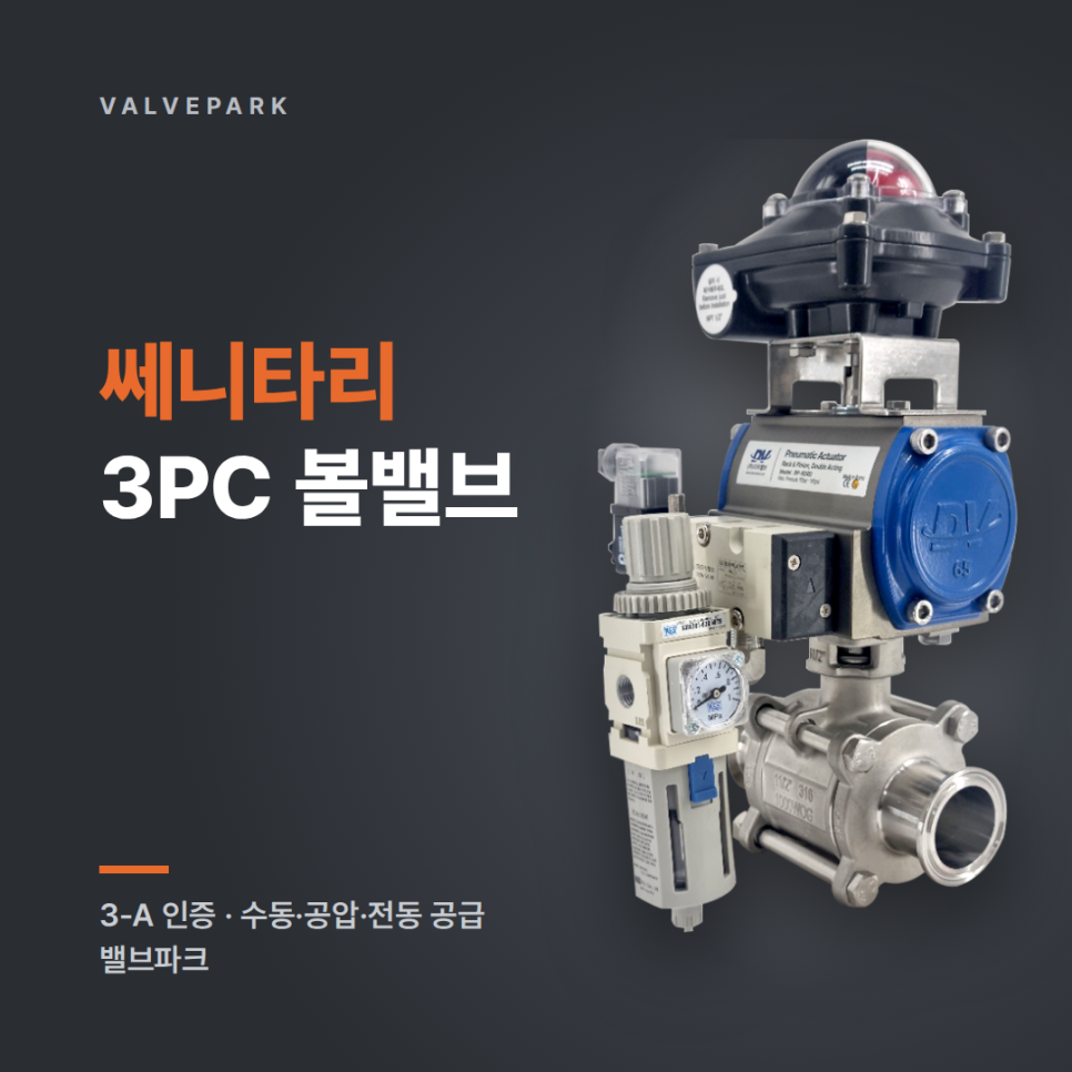 Sanitary 3PC ball valve SV-01, manual to pneumatic and electric on the same body, photo 1