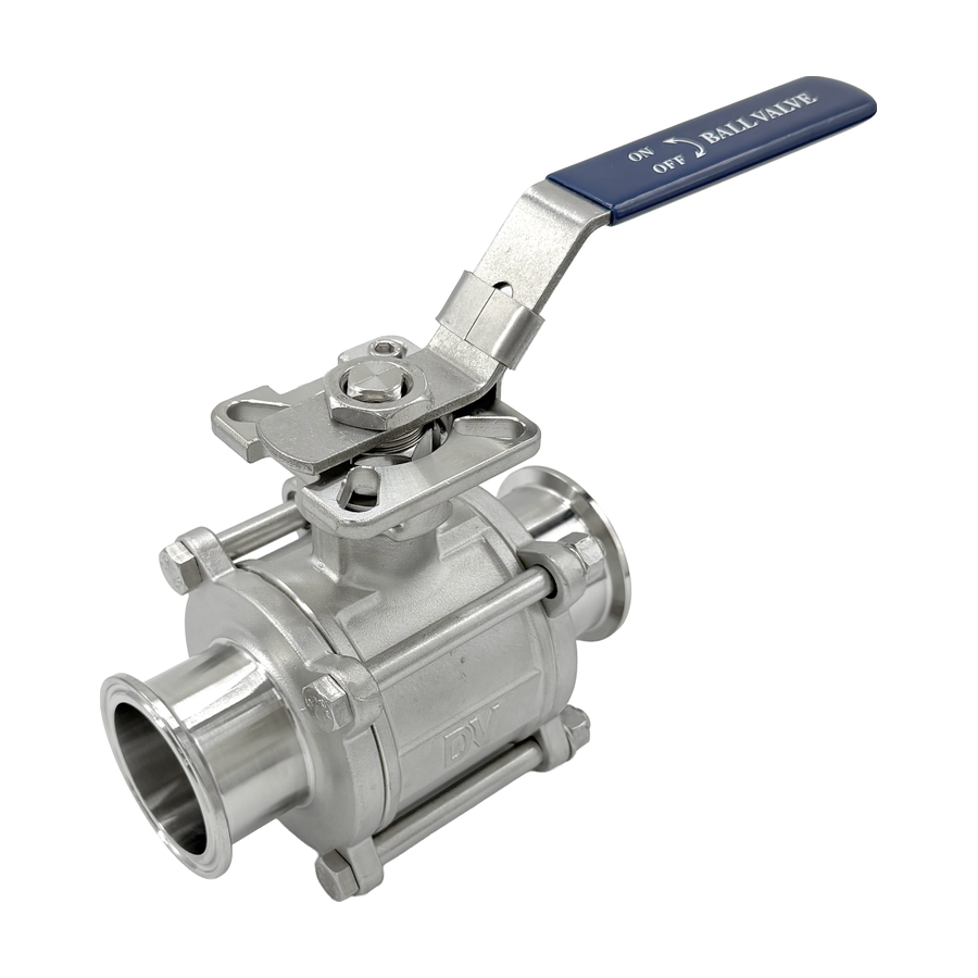 Sanitary 3PC ball valve SV-01, manual to pneumatic and electric on the same body, photo 4