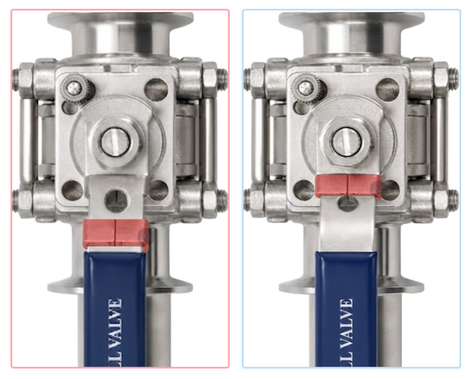 Sanitary 3PC ball valve SV-01, manual to pneumatic and electric on the same body, photo 5