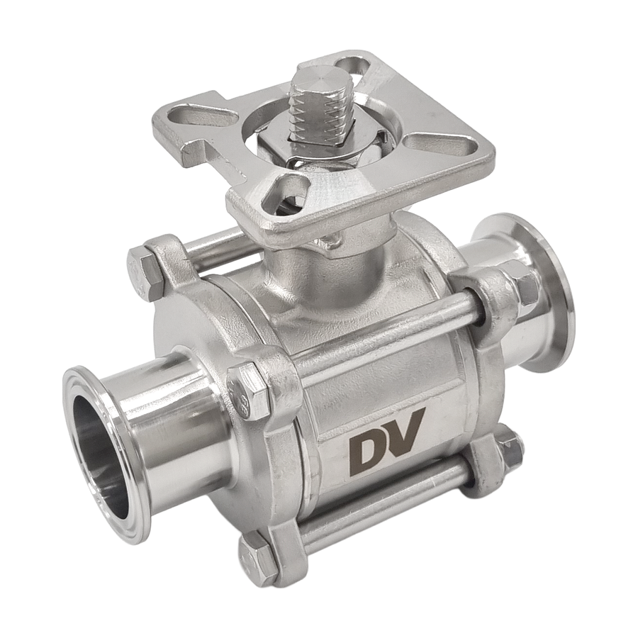 Sanitary 3PC ball valve SV-01, manual to pneumatic and electric on the same body, photo 7