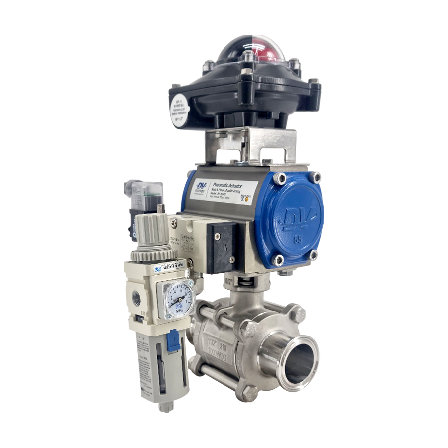 Sanitary 3PC ball valve SV-01, manual to pneumatic and electric on the same body, photo 9