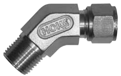 HOKE GYROLOK 45도 수나사 엘보 (LMF)