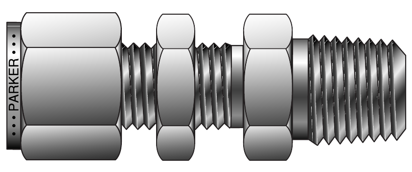 Parker CPI / A-LOK NPT Male Bulkhead Connector (FH2BZ / MBC)